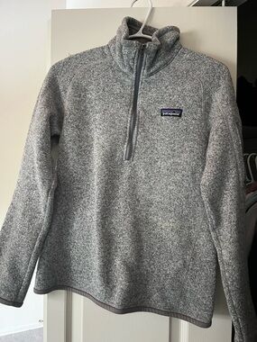 Patagonia Heather Gray Half-Zip Turtleneck Sweater